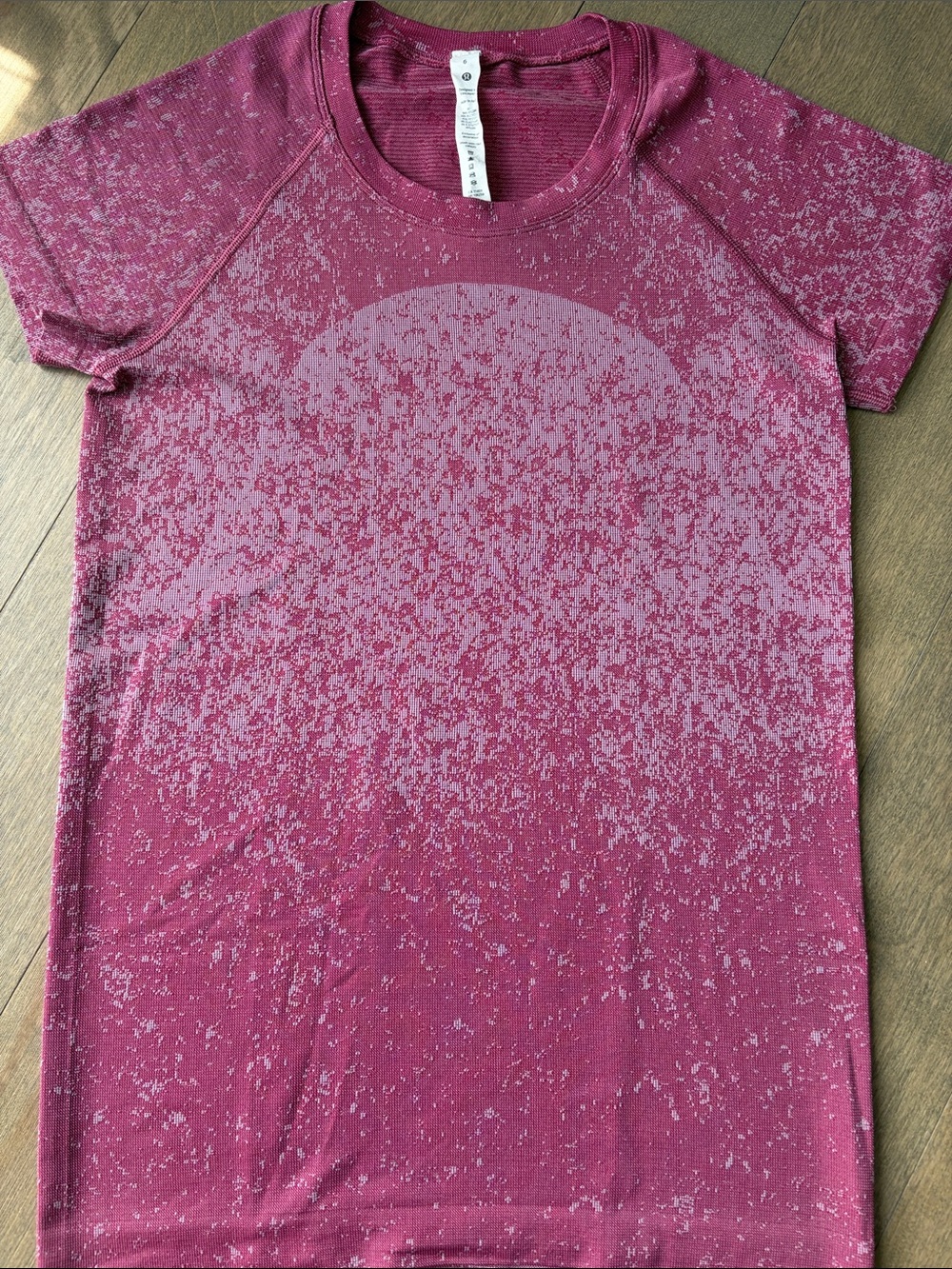 lululemon athletica Swiftly tech Short-Sleeve hip length/ Marled Tee in Berry